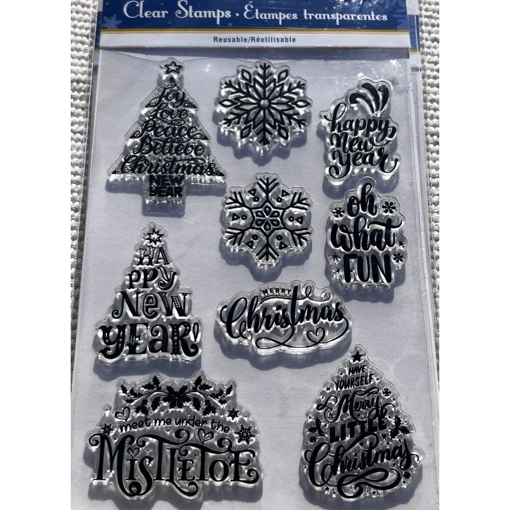Holiday Trendz Christmas Clear Stamp Set Bundle Lot of 3 New Sealed Winter Craft